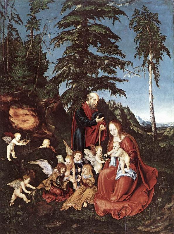 CRANACH, Lucas the Elder The Rest on the Flight into Egypt  dfg Norge oil painting art